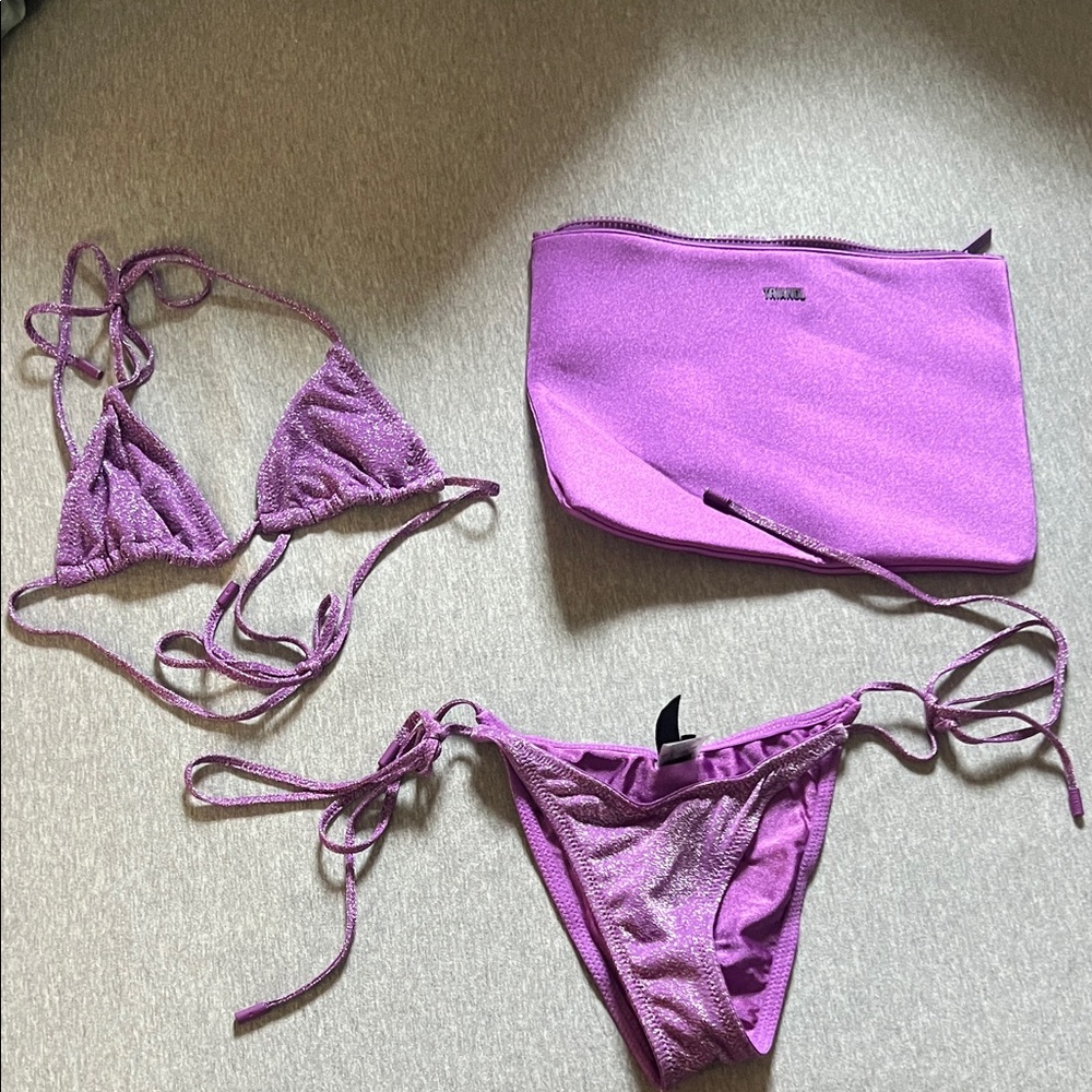 Triangl purple bikini set